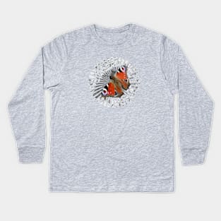 Peacock Butterfly Kids Long Sleeve T-Shirt